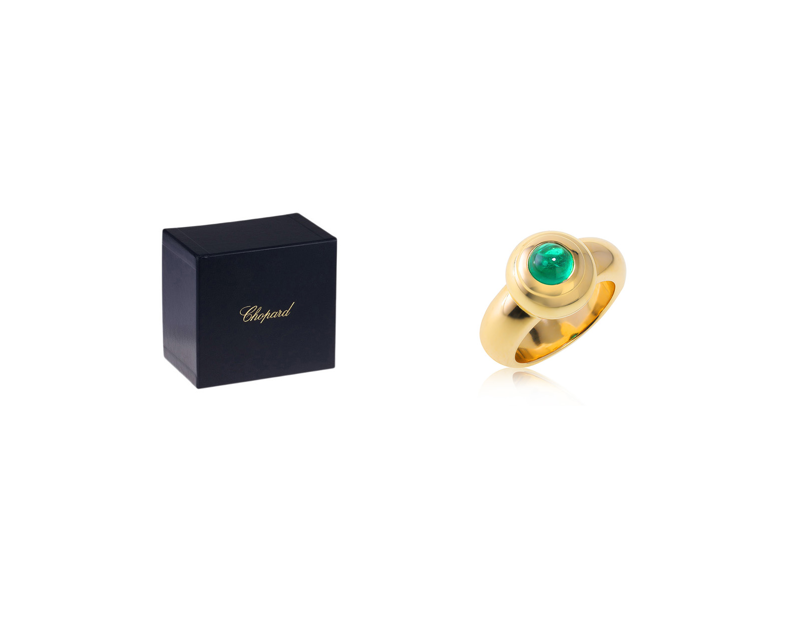 Оригинальное золотое кольцо с изумрудом 0.65ct Chopard
