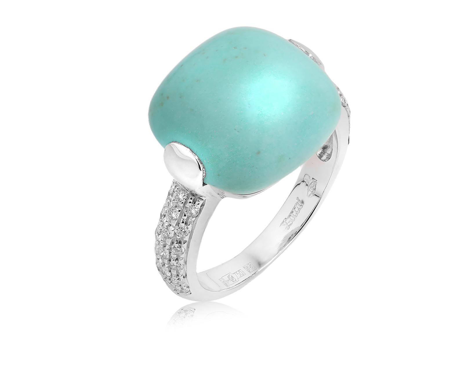 Оригинальное золотое кольцо с бирюзой 7.20ct Zoccai