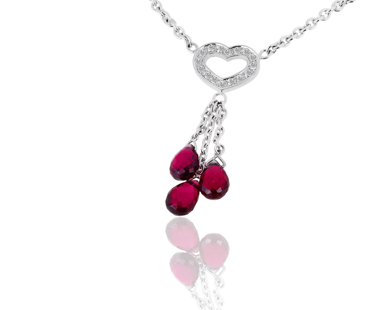 Оригинальное золотое колье с турмалинами и бриллиантами 0.23ct Chopard Heart 190319/2