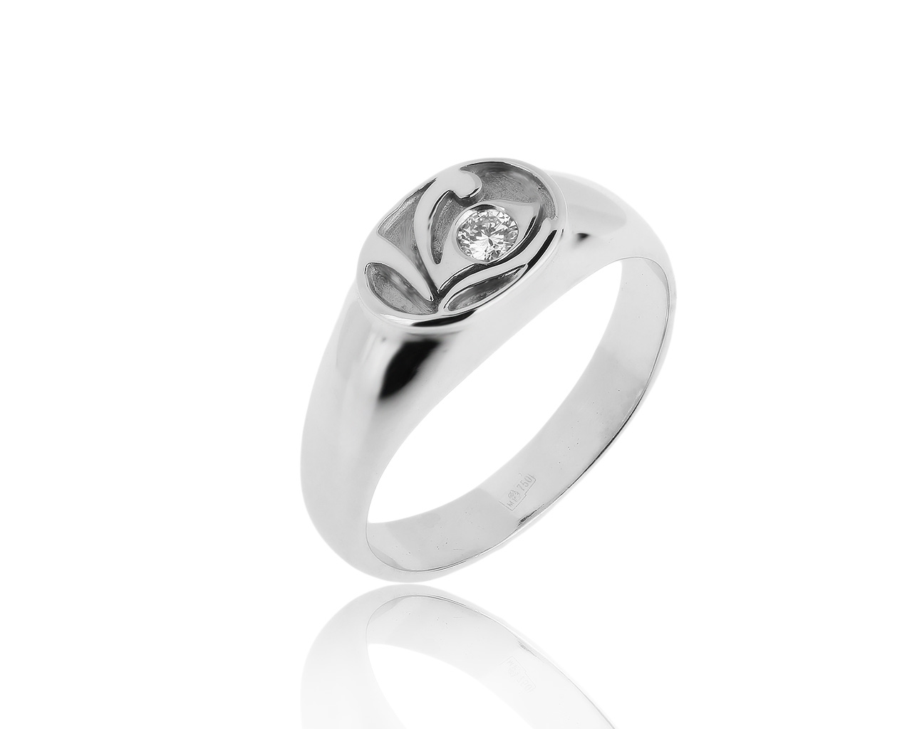 Прекрасное золотое кольцо с бриллиантом 0.10ct