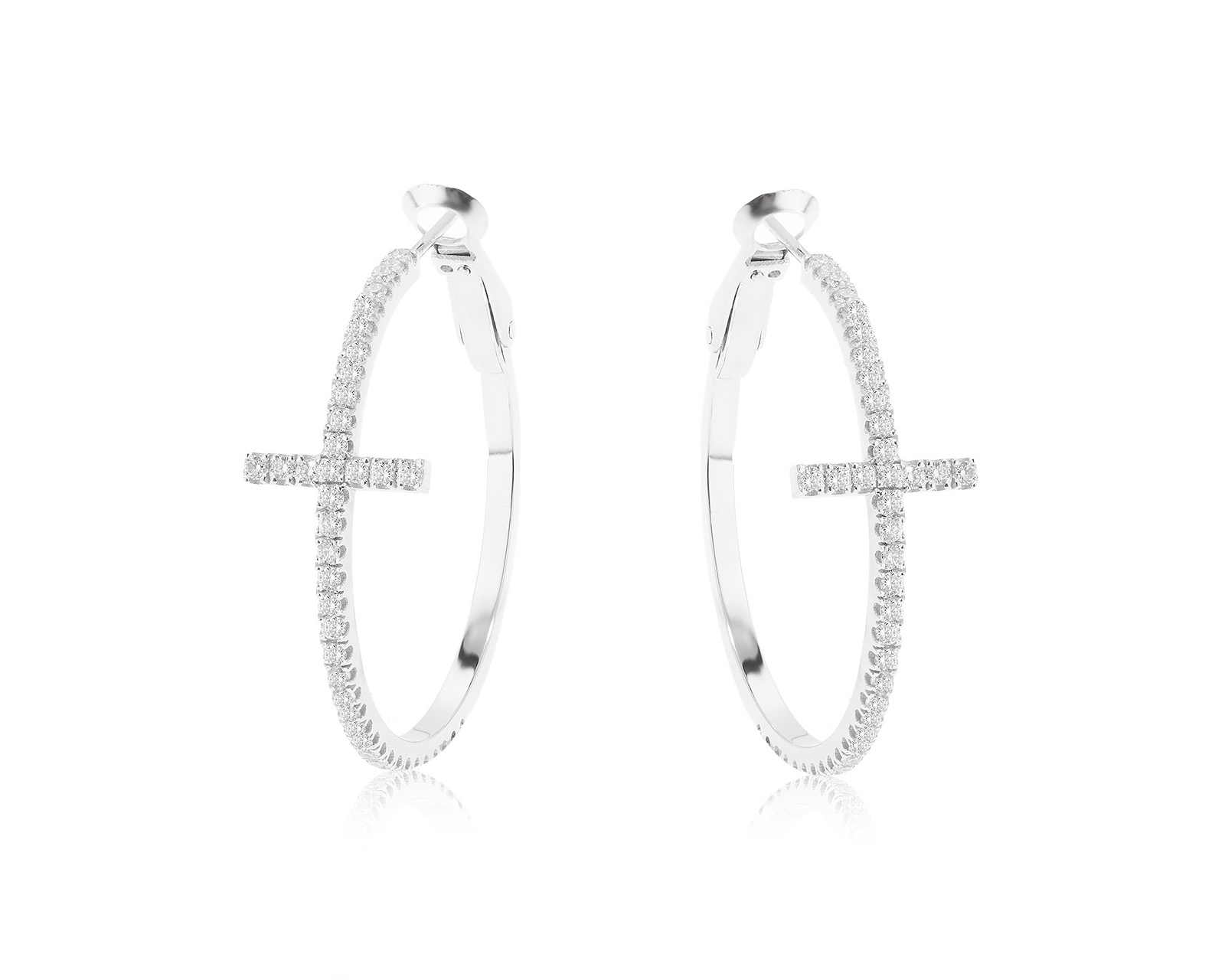 Прекрасные золотые серьги с бриллиантами 0.96ct