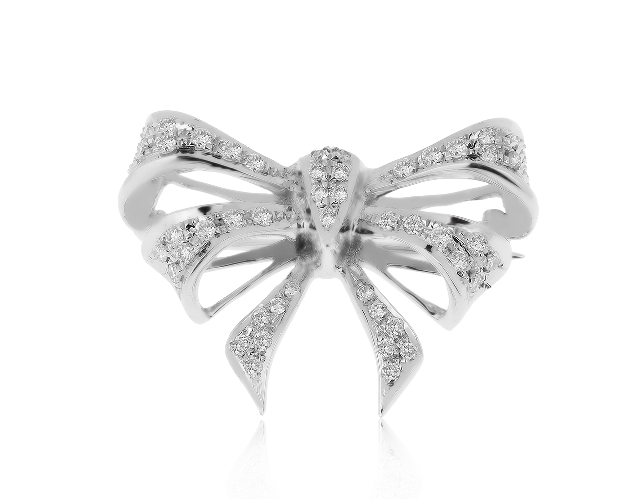 Праздничная золотая брошь с бриллиантами 0.83ct 231020/1