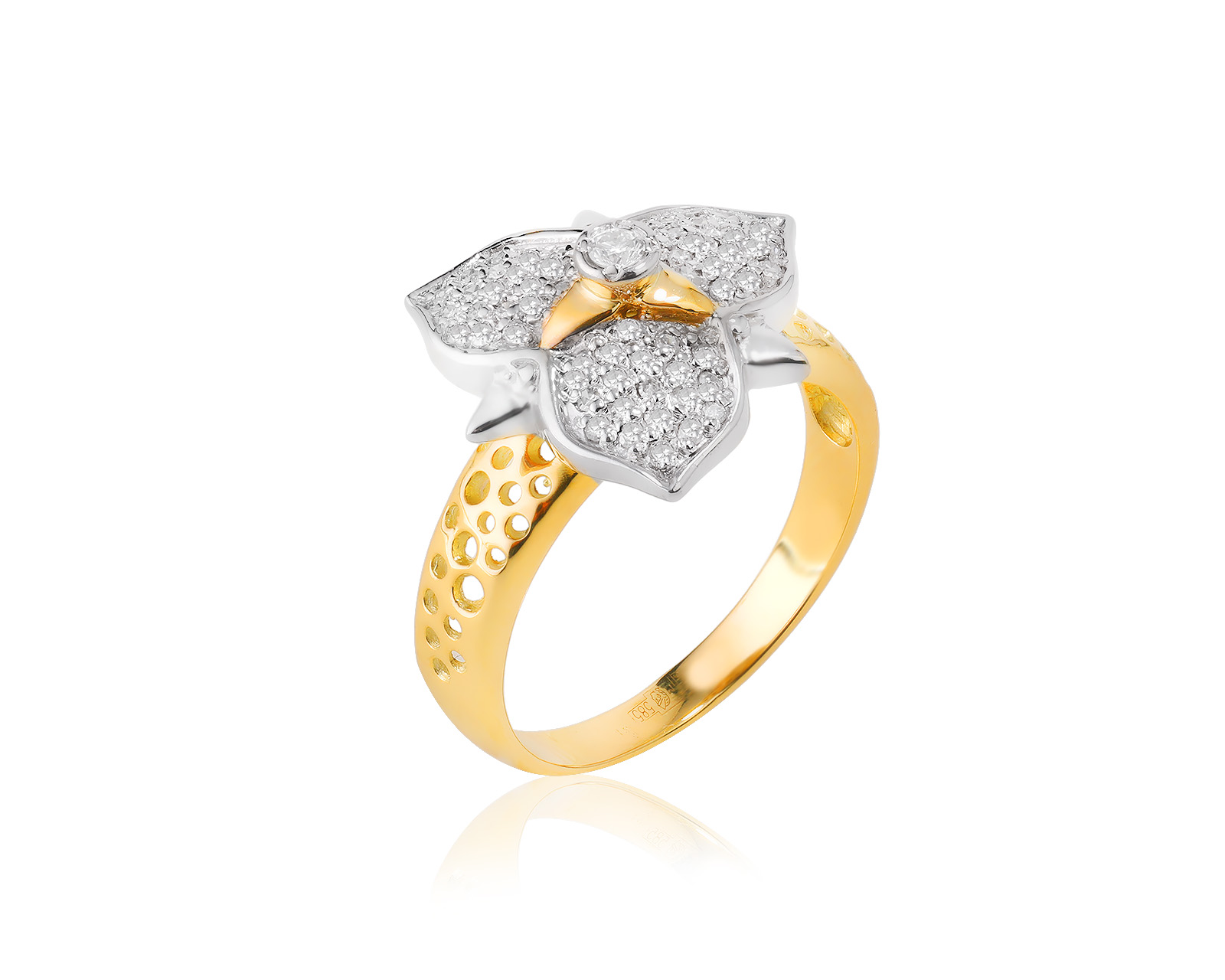 Золотое кольцо с бриллиантами 0.27ct
