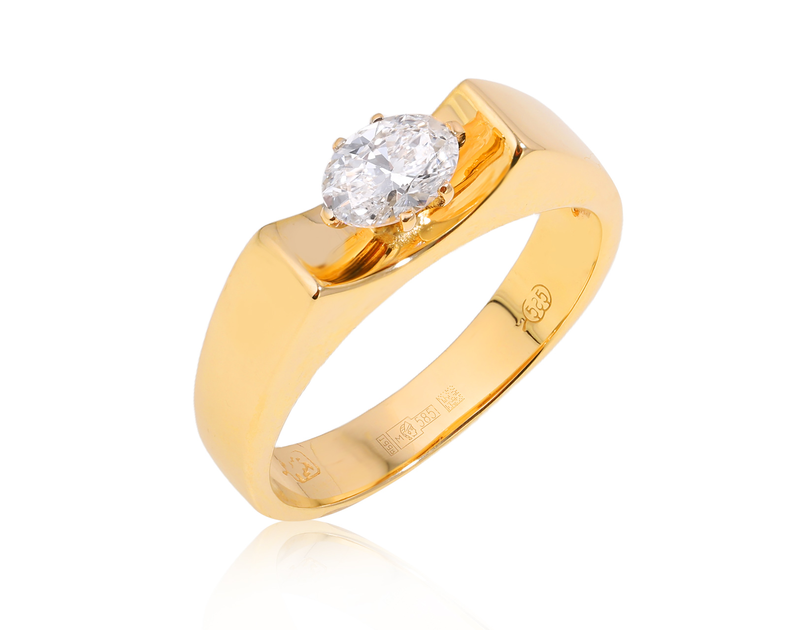 Золотое кольцо с бриллиантом 0.46ct