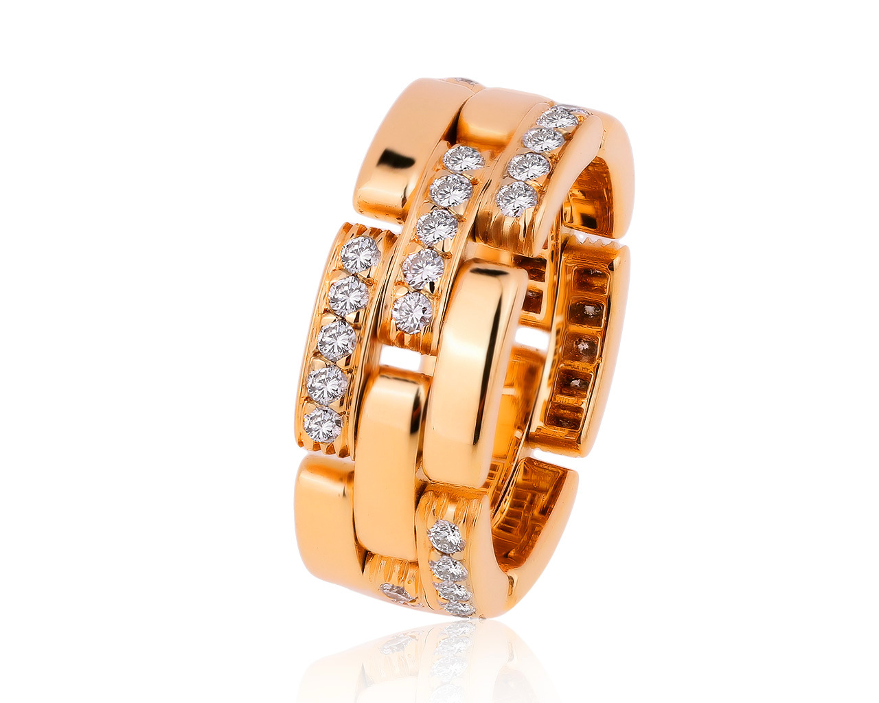 Оригинальное золотое кольцо с бриллиантами 0.85ct Cartier Maillon Panthere