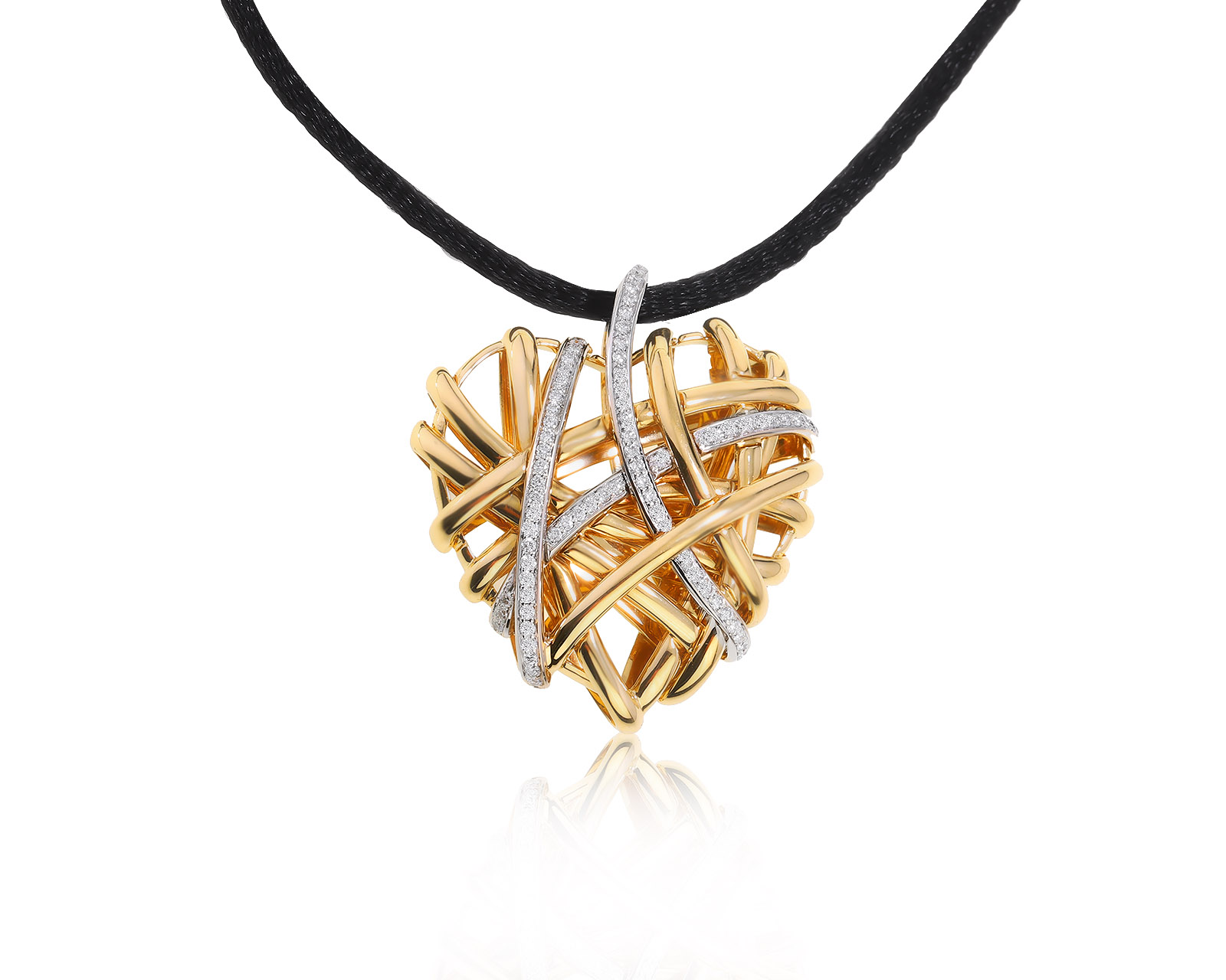 Богатый золотой кулон с бриллиантами 0.39ct 051022/3