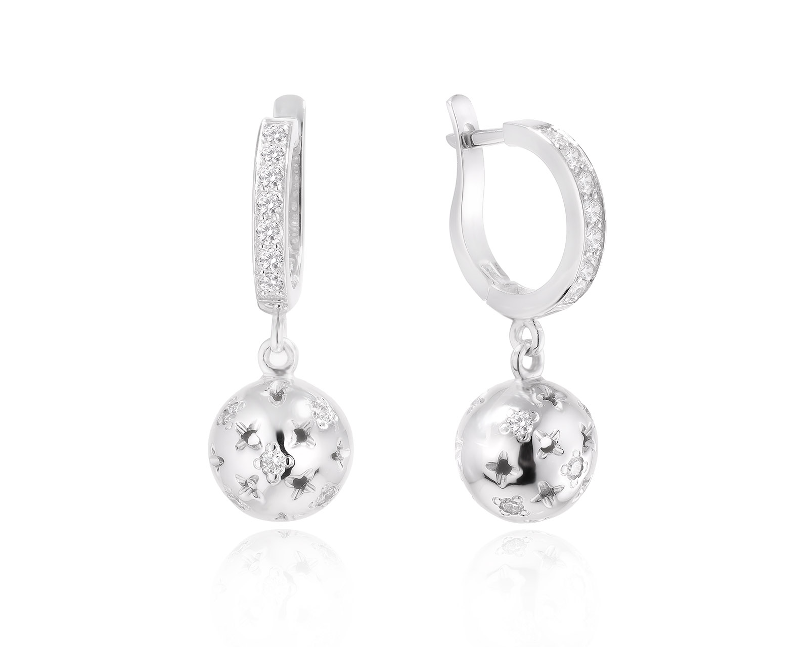 Золотые серьги с бриллиантами 0.72ct