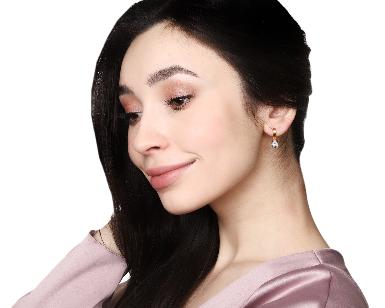 Восхитительные золотые серьги с бриллиантами 0.31ct