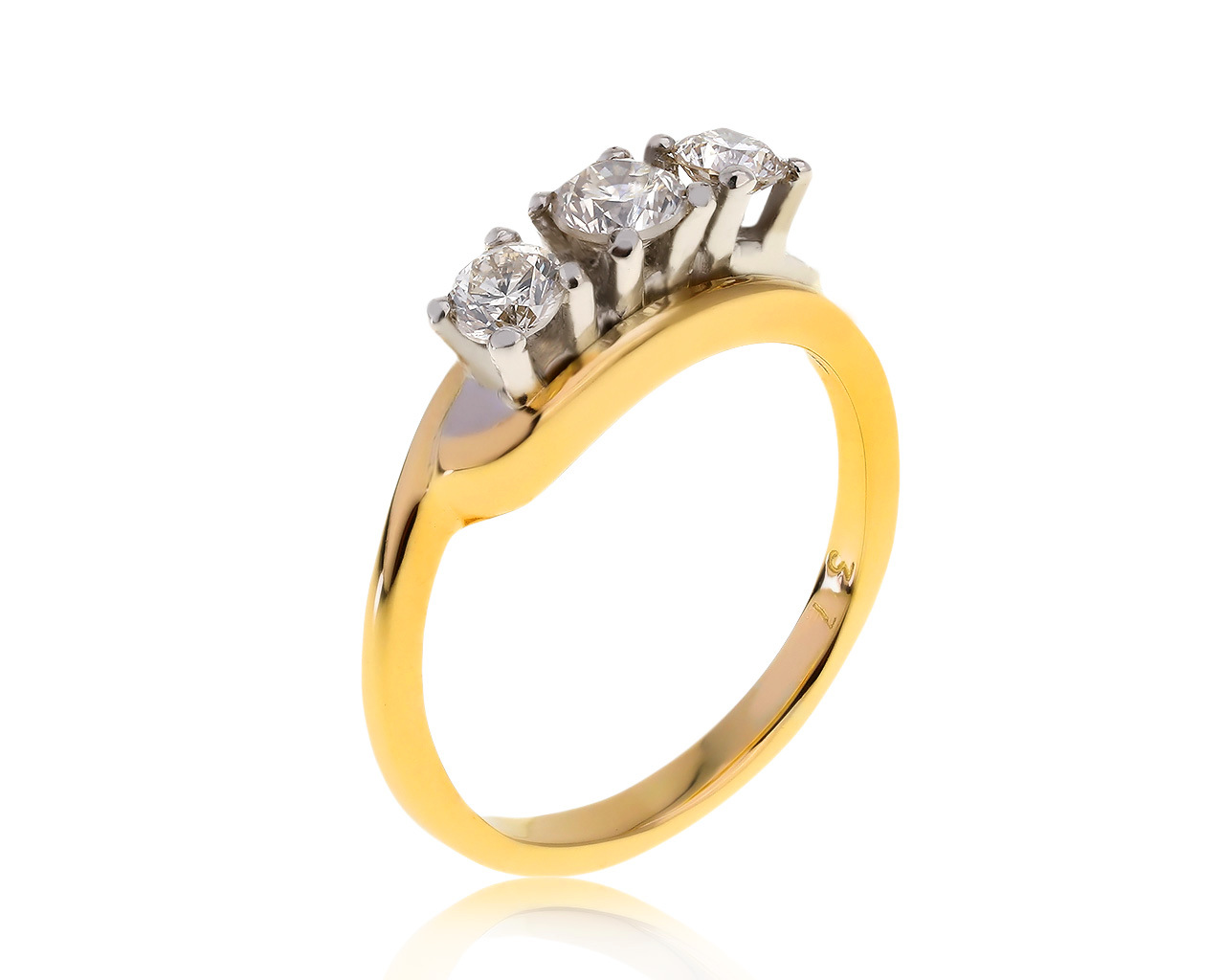 Нарядное золотое кольцо с бриллиантами 0.62ct