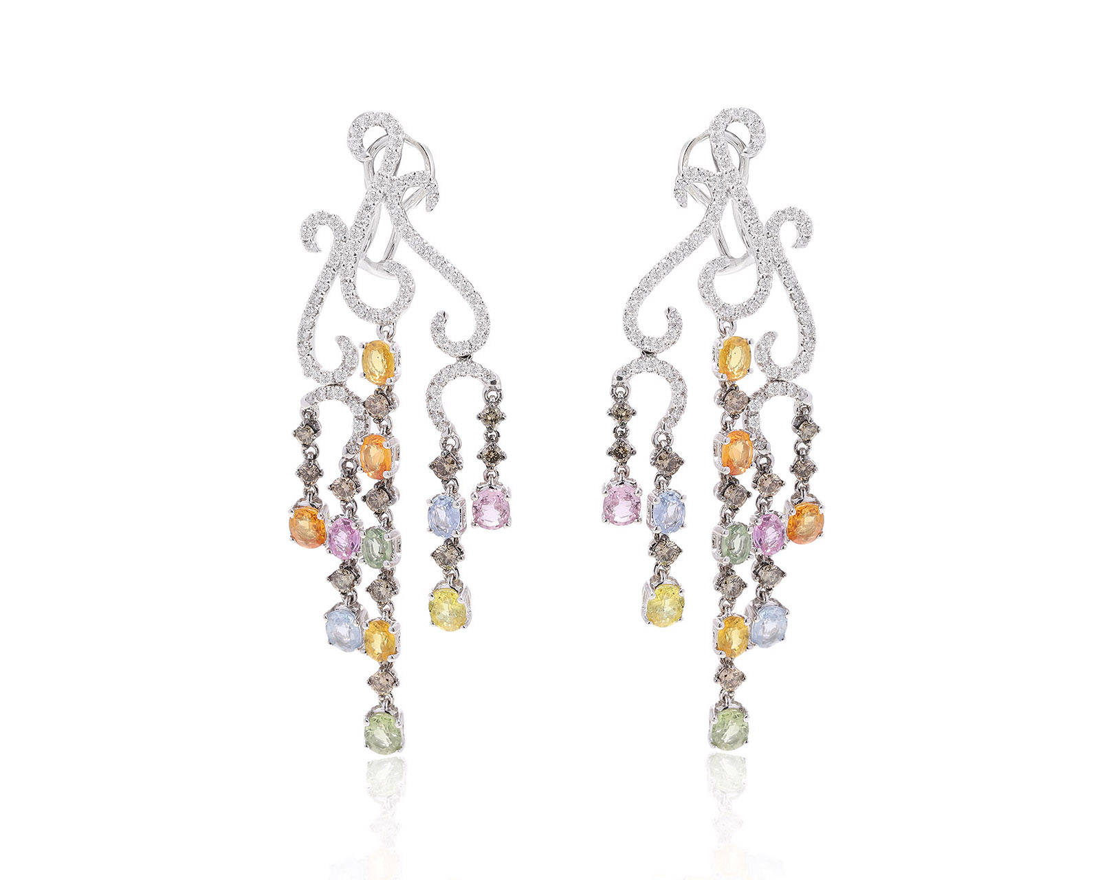 Великолепные золотые серьги с сапфирами 7.39ct 160822/8