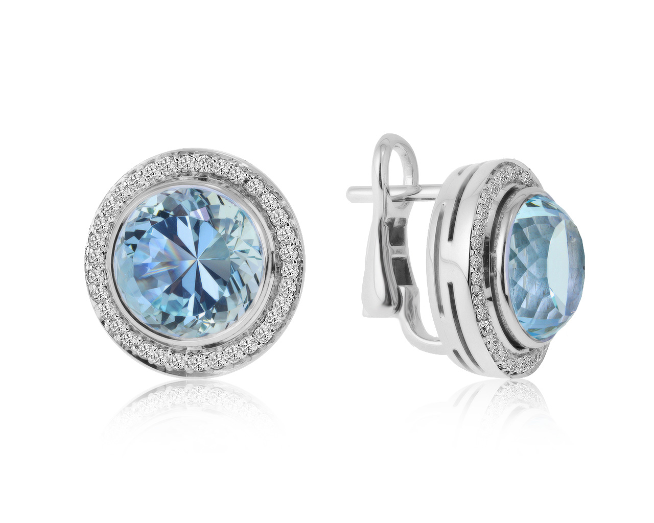 Чарующие золотые серьги с аквамаринами 7.91ct 280521/12