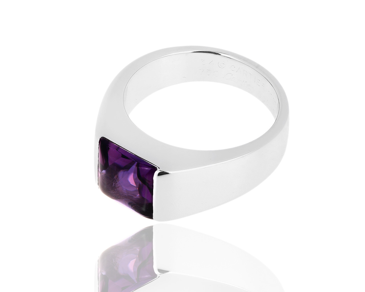 Оригинальное золотое кольцо с аметистом Cartier Tank 261018/2