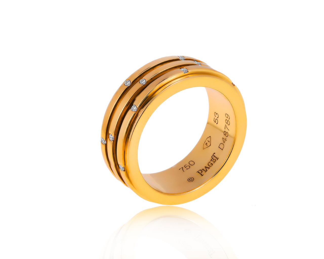 Оригинальное золотое кольцо с бриллиантами 0.17ct Piaget