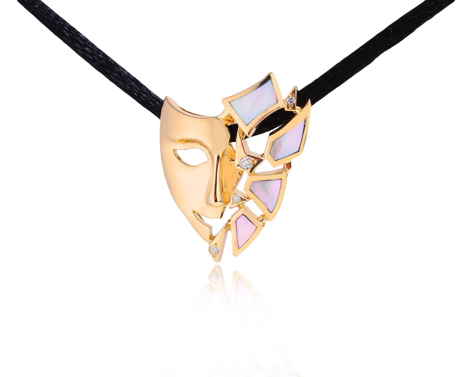 Золотой кулон с перламутром 0.24ct и бриллиантами 0.03ct 271224/6