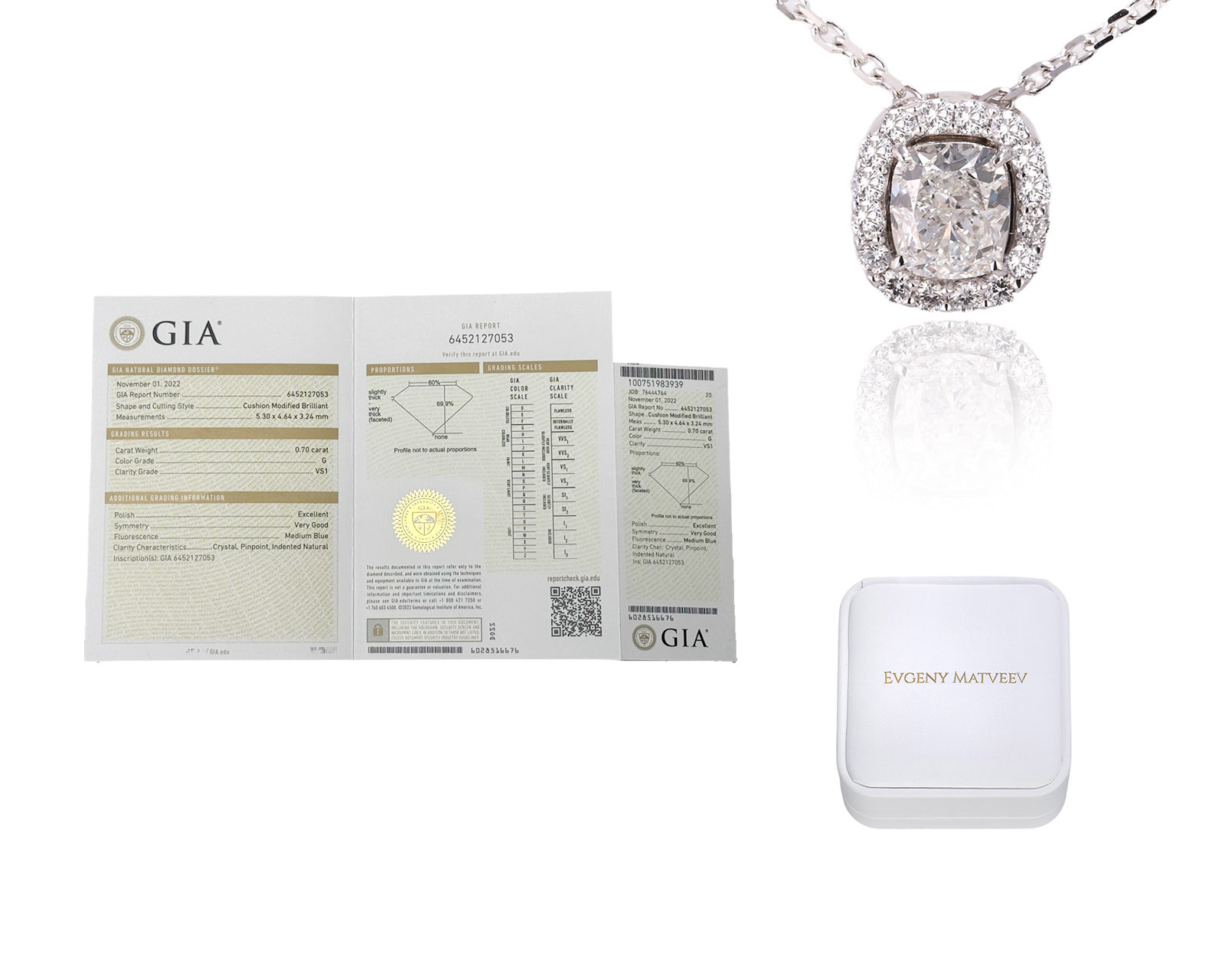 Золотое колье с бриллиантами 0.85ct Evgeny Matveev