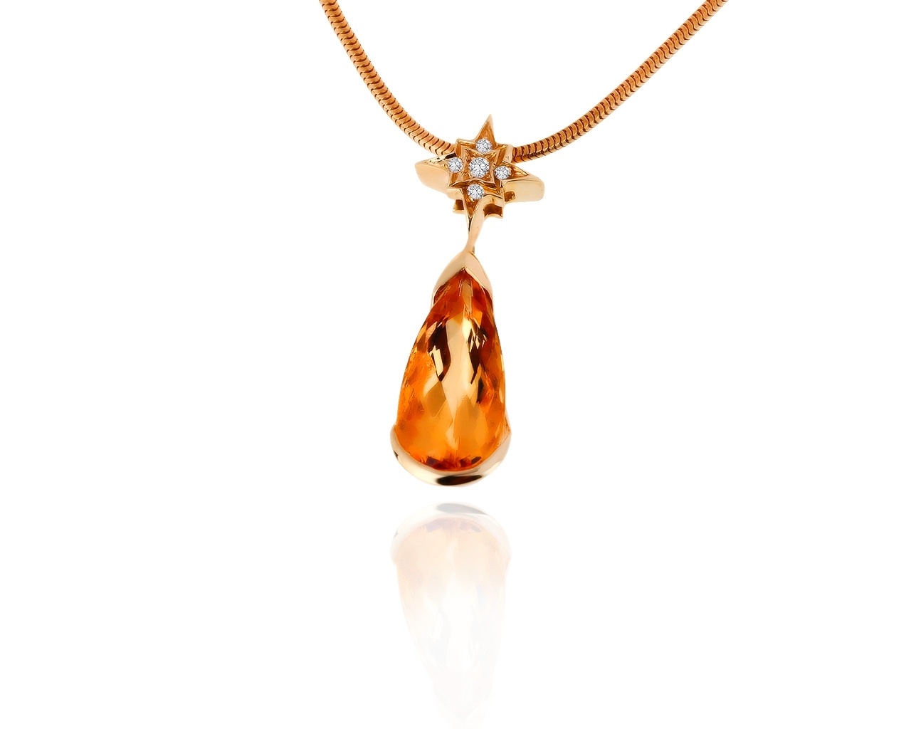 Оригинальный золотой кулон с топазом 4.24ct H.Stern 030220/6