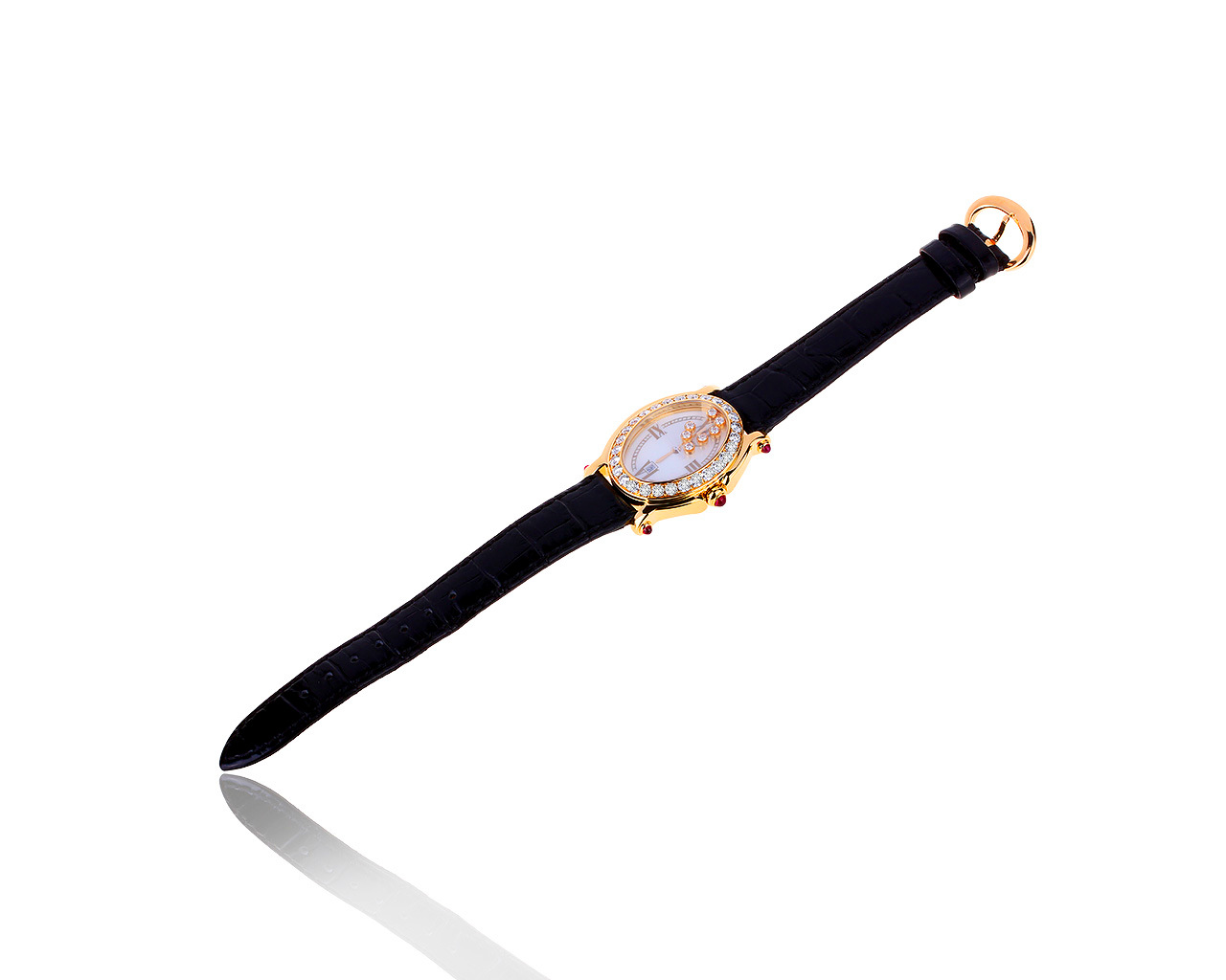 Оригинальные золотые часы с бриллиантами 2.85ct Chopard 011119/11