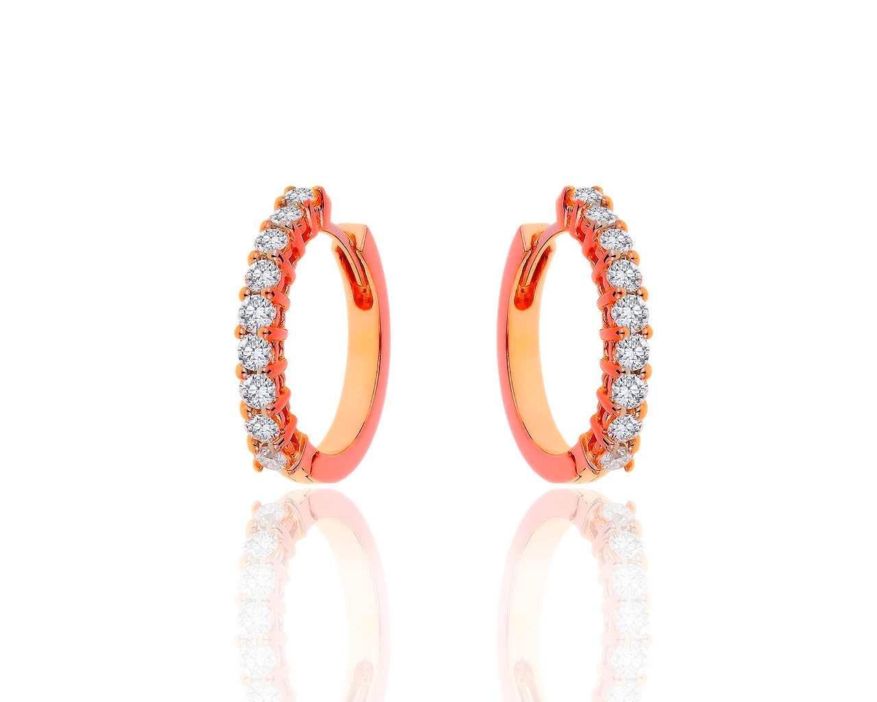 Миниатюрные золотые серьги с бриллиантами 0.63ct Leo Pizzo 080819/5