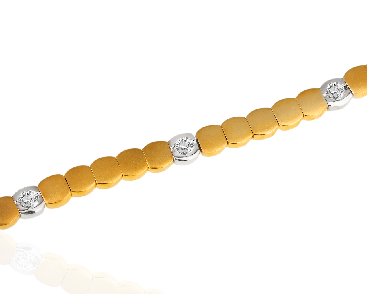 Интересный золотой браслет с бриллиантами 0.63ct 191118/12