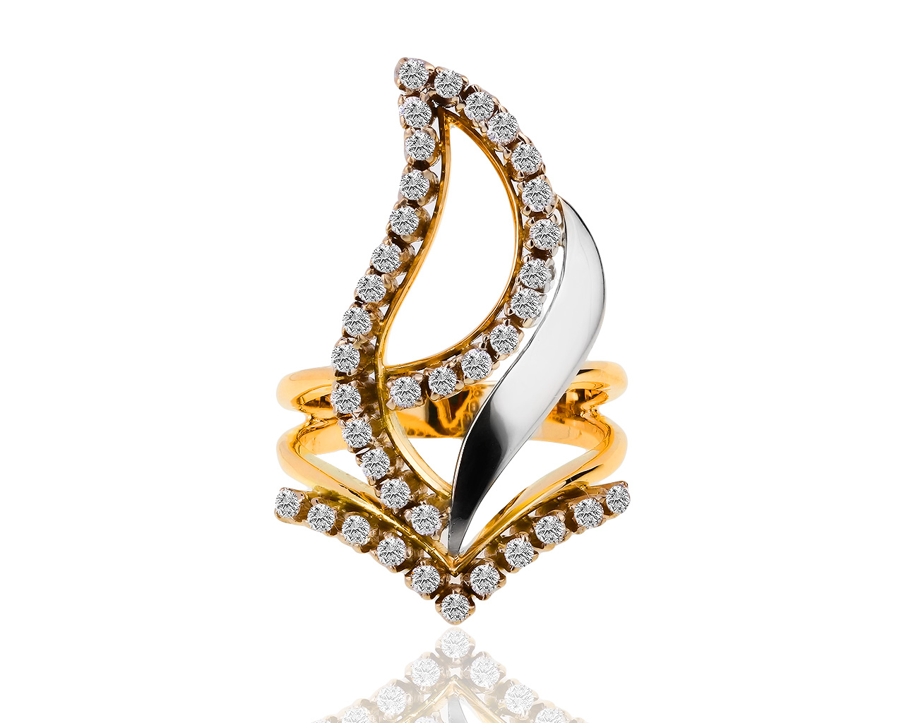 Чудесное золотое кольцо с бриллиантами 0.75ct 191118/4