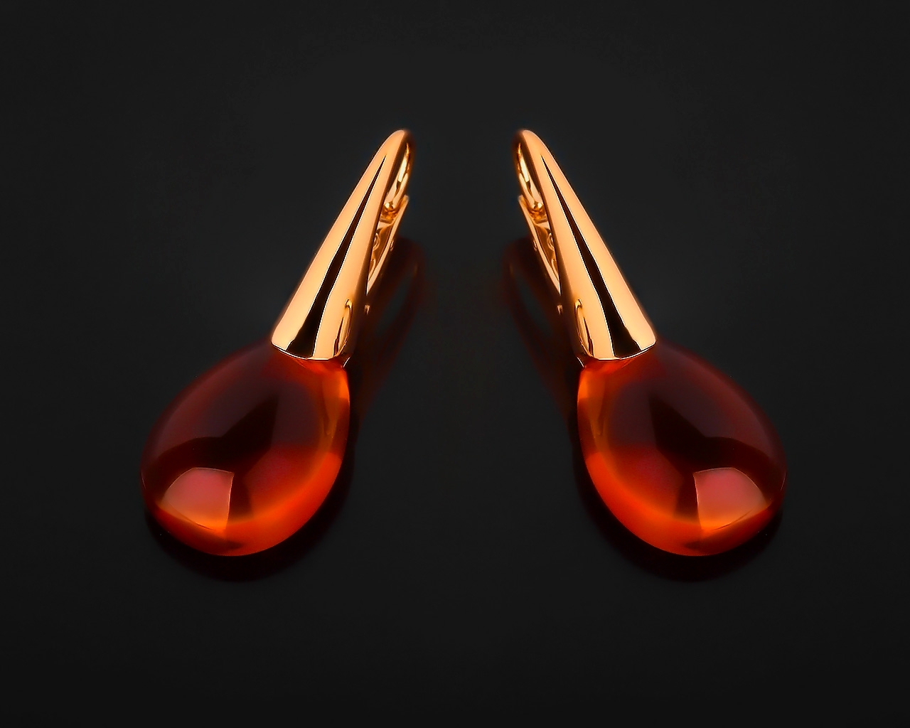 Золотые серьги с цитринами мадейра Pomellato 161117/6