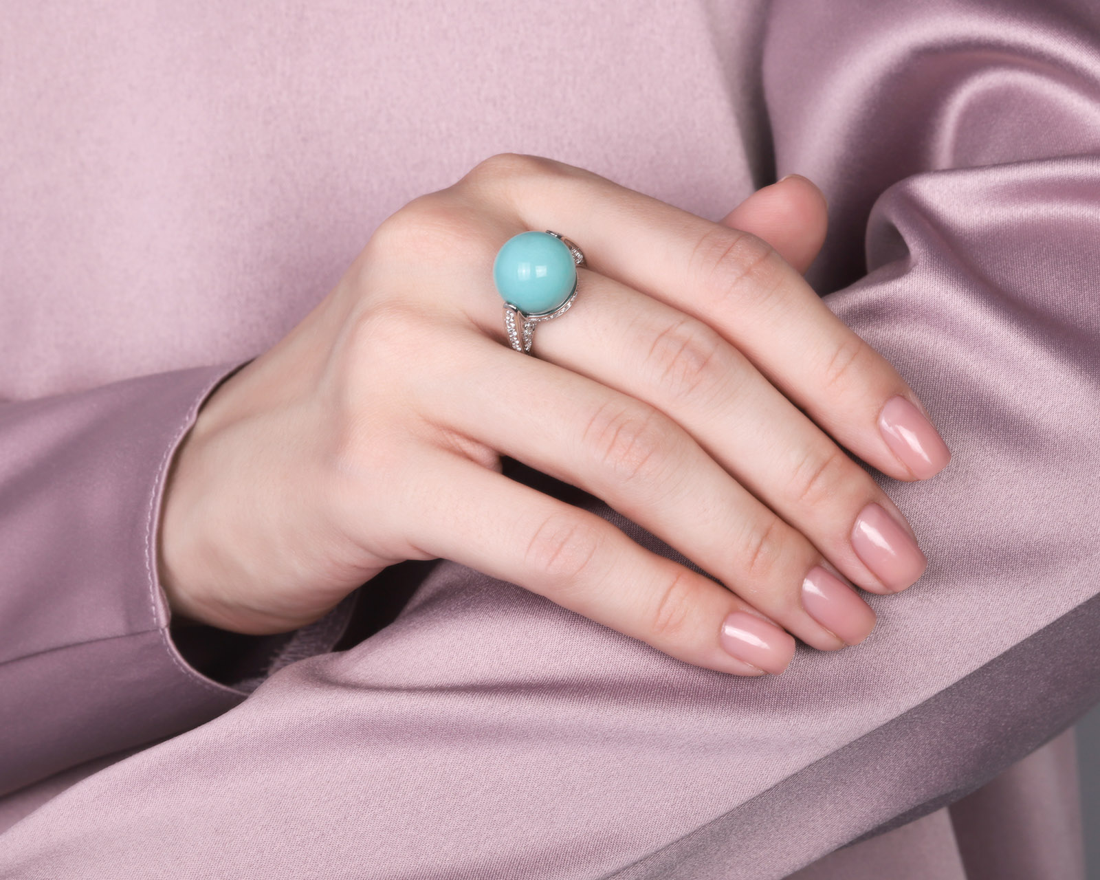 Оригинальное золотое кольцо с бирюзой 20.12ct Carlo Luca Della Quercia