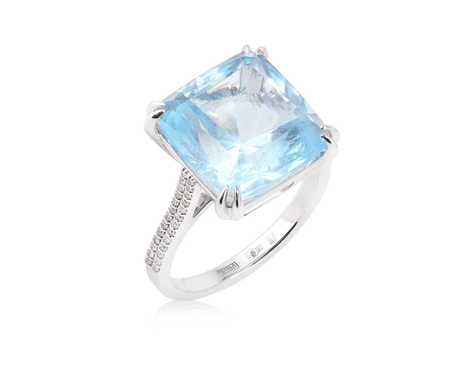 Оригинальное золотое кольцо с аквамарином 11.69ct Constantin Artmayer 050326/КМ317