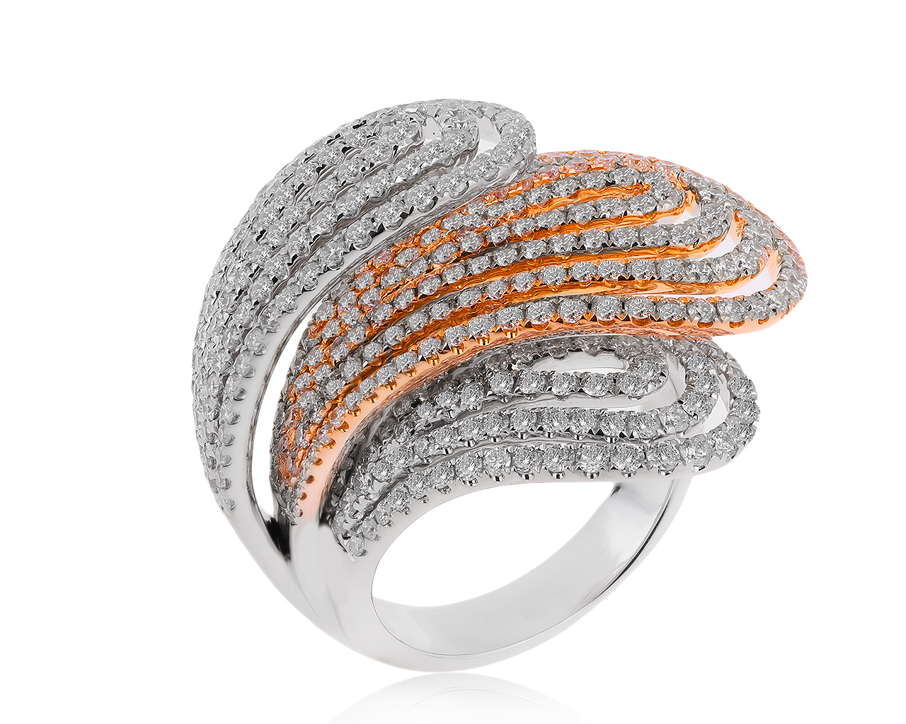 Притягательное золотое кольцо с бриллиантами 4.30ct 060617/2