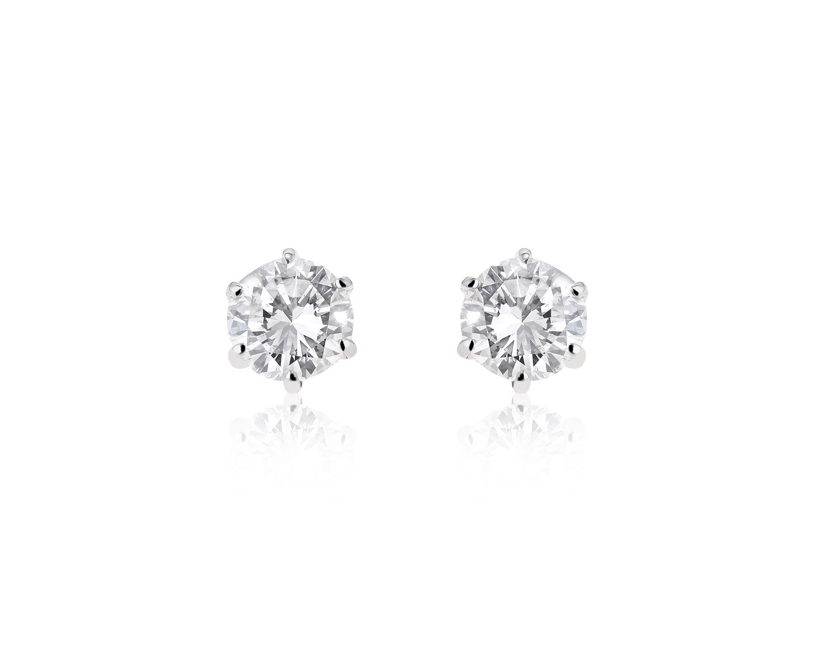 Солидные золотые серьги с бриллиантами 1.50ct