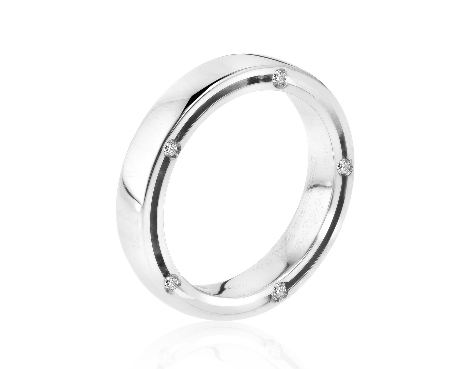 Оригинальное золотое кольцо с бриллиантами 0.09ct Damiani D.Side