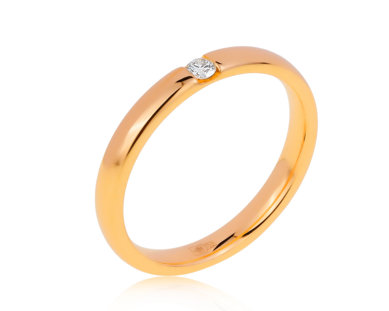 Оригинальное золотое кольцо с бриллиантом 0.05ct Damiani Veramore 231120/12