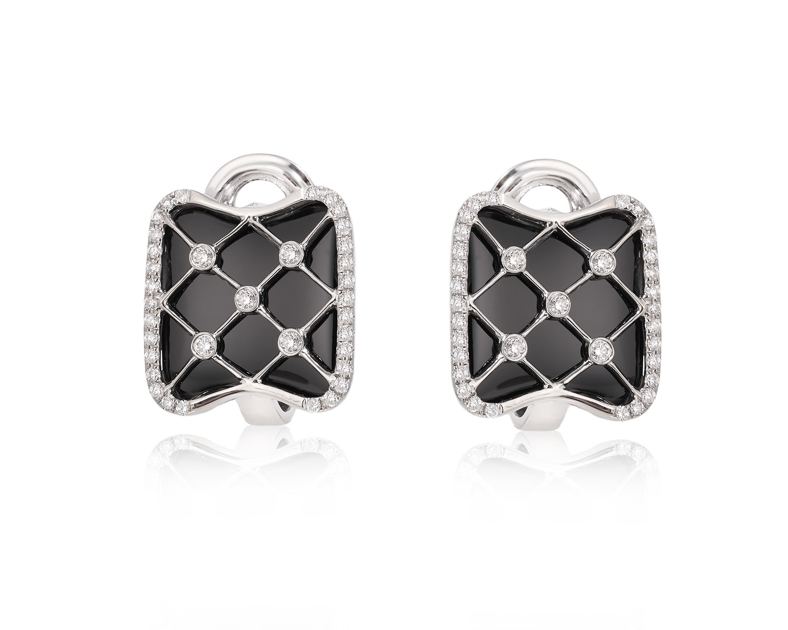 Оригинальные золотые серьги с черным ониксом 6.48ct Roberto Bravo 100325/7 Оригинальные золотые серьги с черным ониксом 6.48ct Roberto Bravo 100325/7