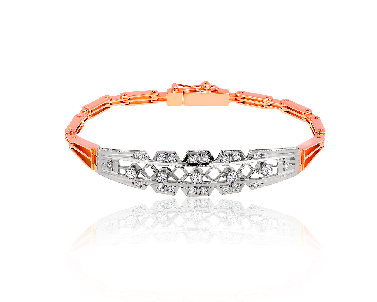 Винтажный золотой браслет с бриллиантами 0.52ct 050819/1