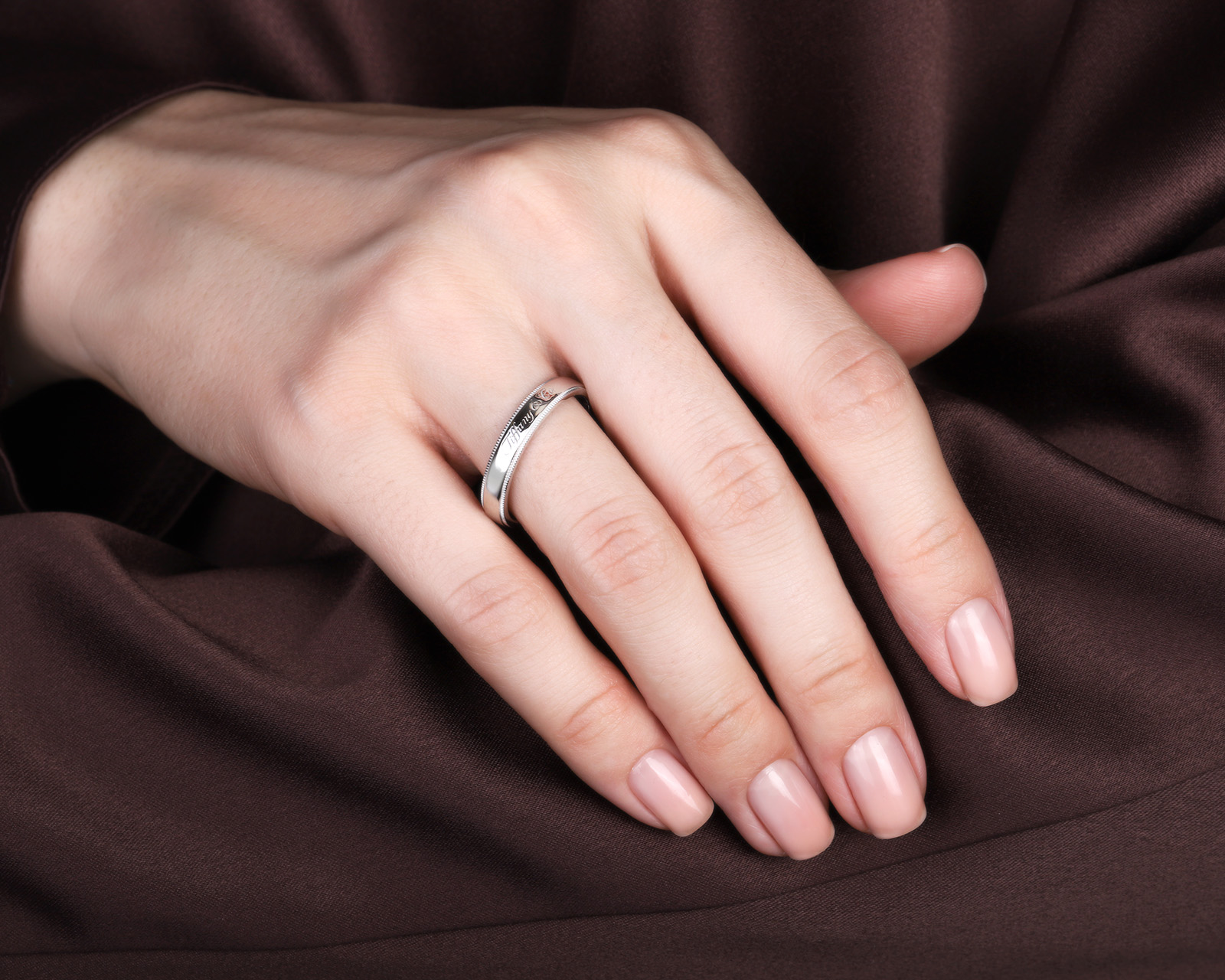 Оригинальное платиновое кольцо Tiffany&Co Milgrain