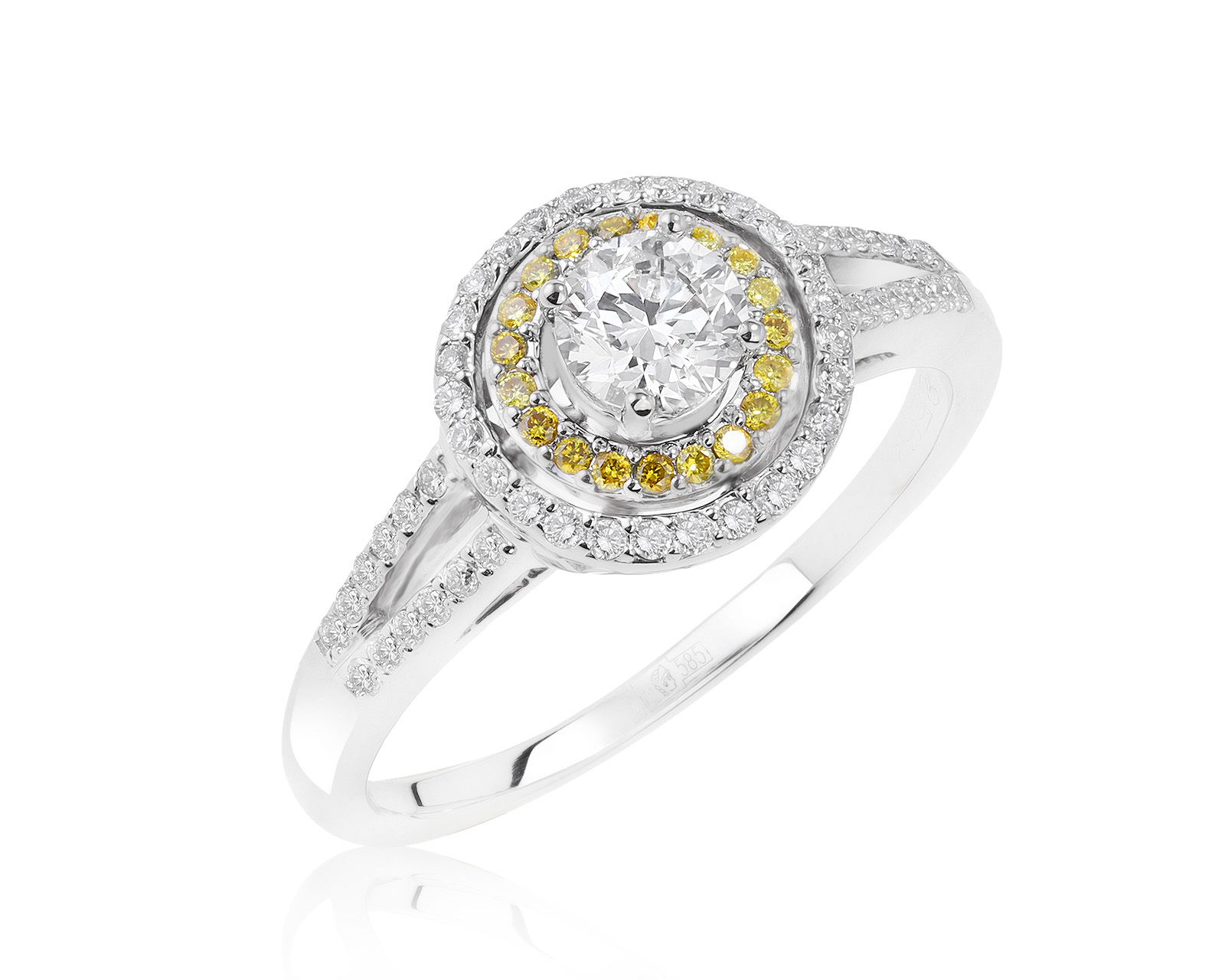Помолвочное золотое кольцо с бриллиантами 0.90ct