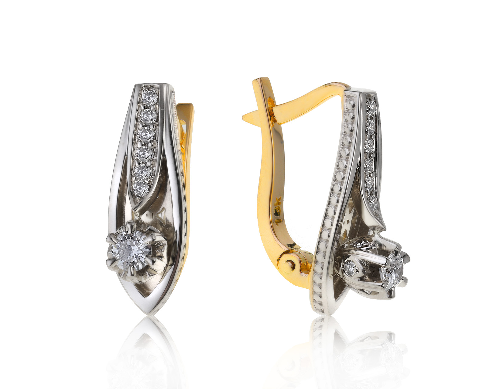 Изысканные золотые серьги с бриллиантами 0.31ct 310721/9