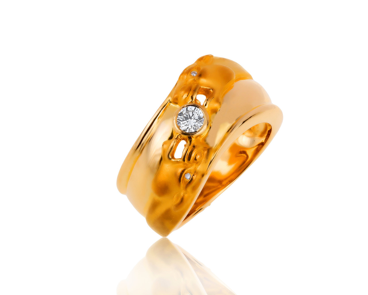 Оригинальное золотое кольцо с бриллиантами 0.16ct Carrera y Carrera
