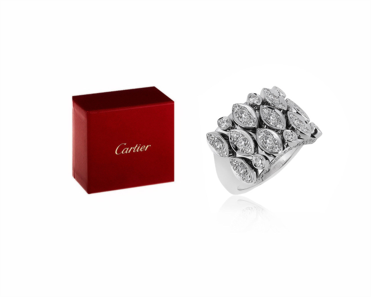 Оригинальное золотое кольцо с бриллиантами 1.70ct Cartier