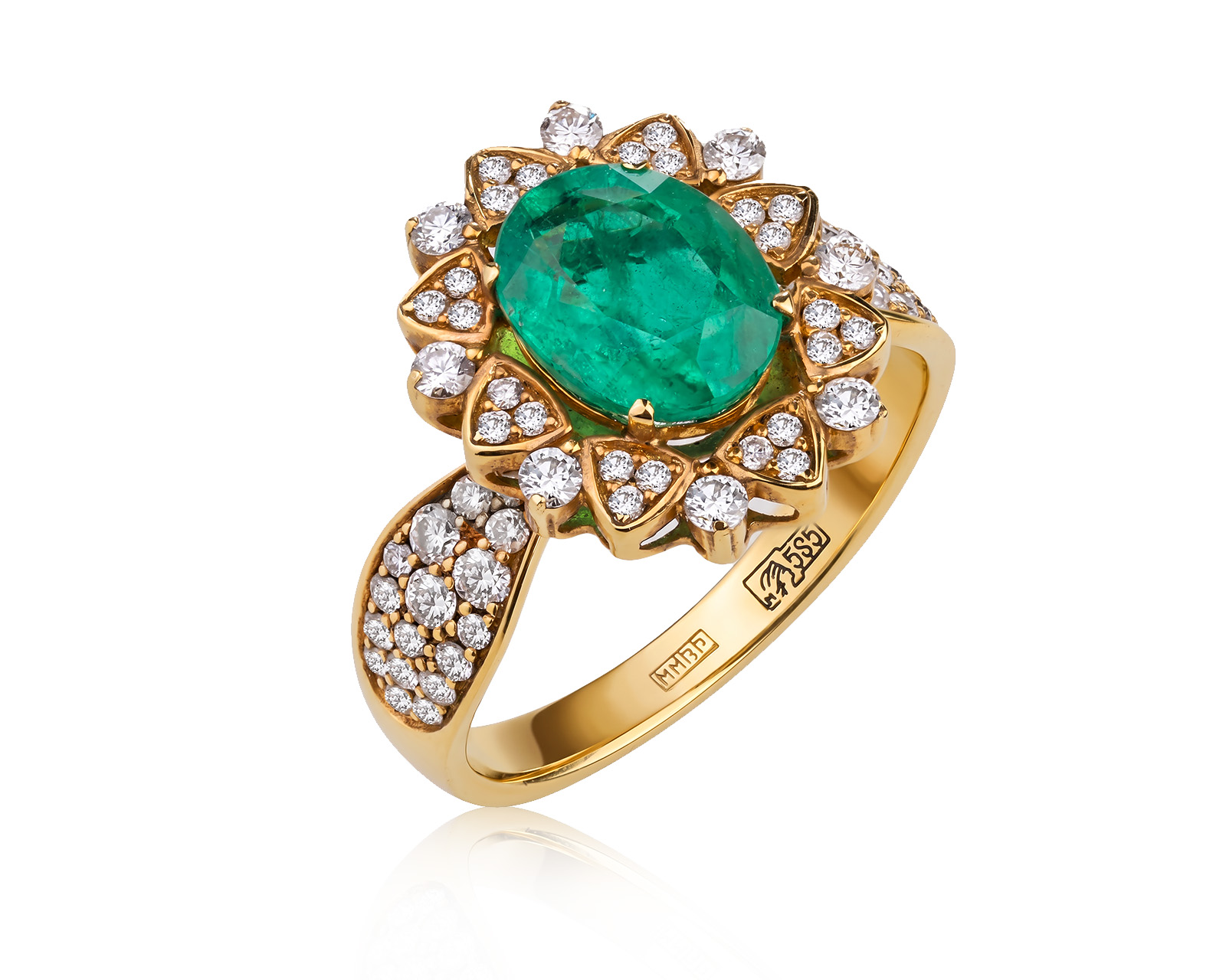 Оригинальное золотое кольцо с изумрудом 1.62ct Lykov`s Jewellery 040626/КМ394