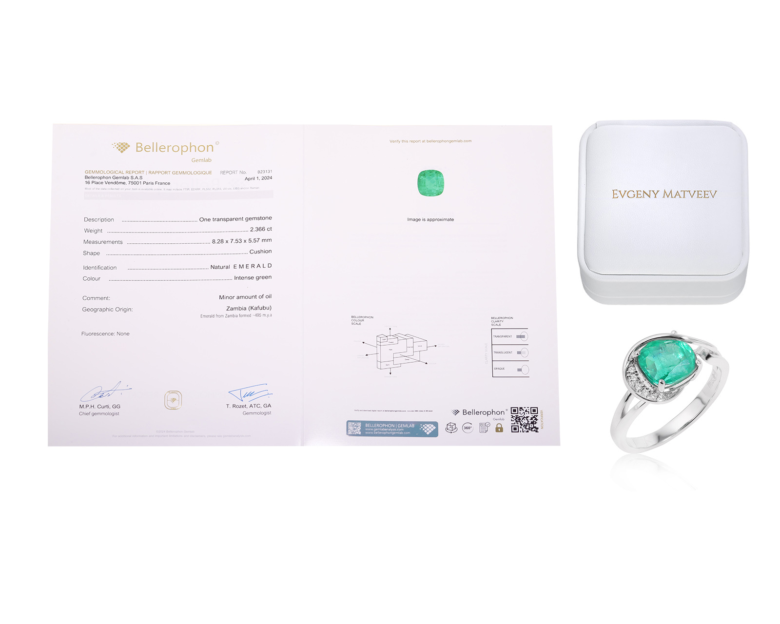 Золотое кольцо с изумрудом Замбия 2.36ct Evgeny Matveev