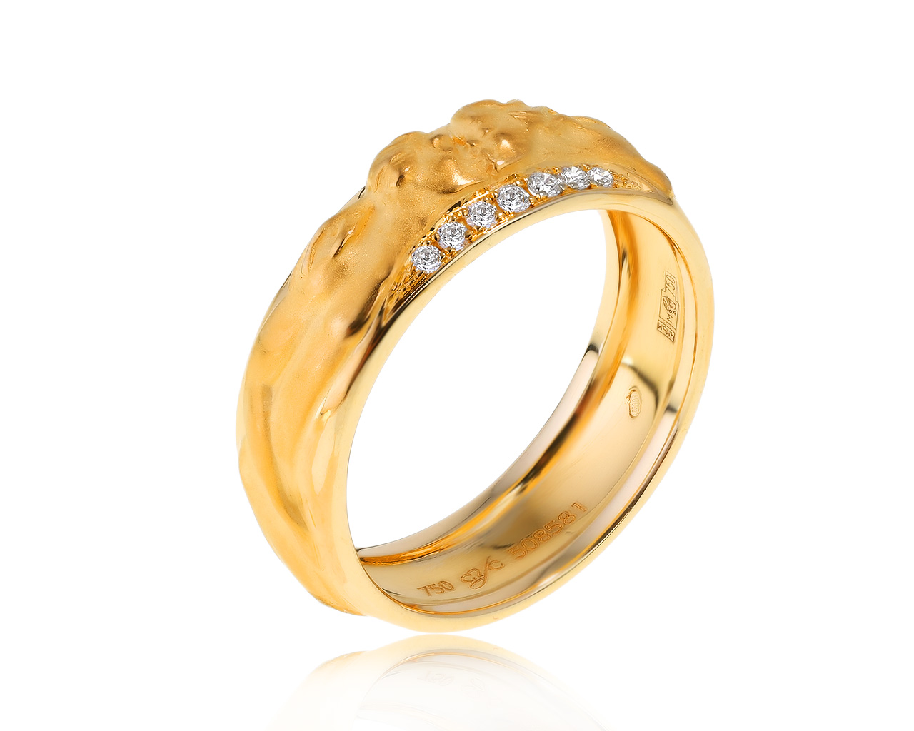 Оригинальное золотое кольцо с бриллиантами 0.08ct Carrera y Carrera Promesa 300321/7