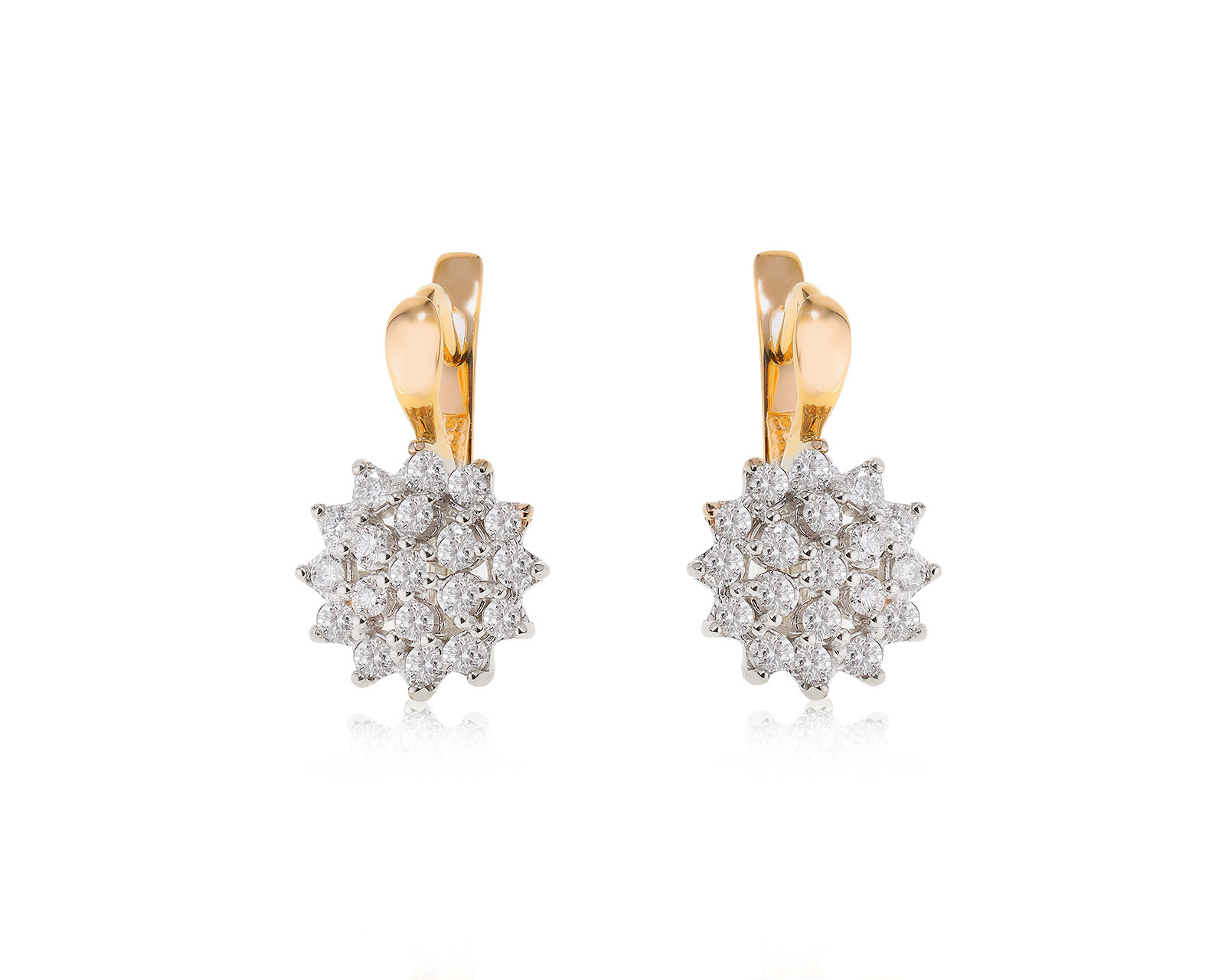 Золотые серьги с бриллиантами 0.80ct