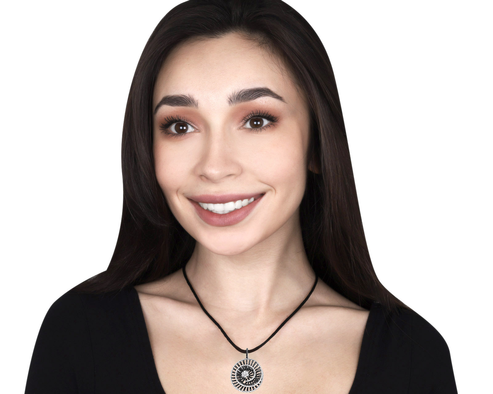 Волшебный золотой кулон с бриллиантами 3.02ct