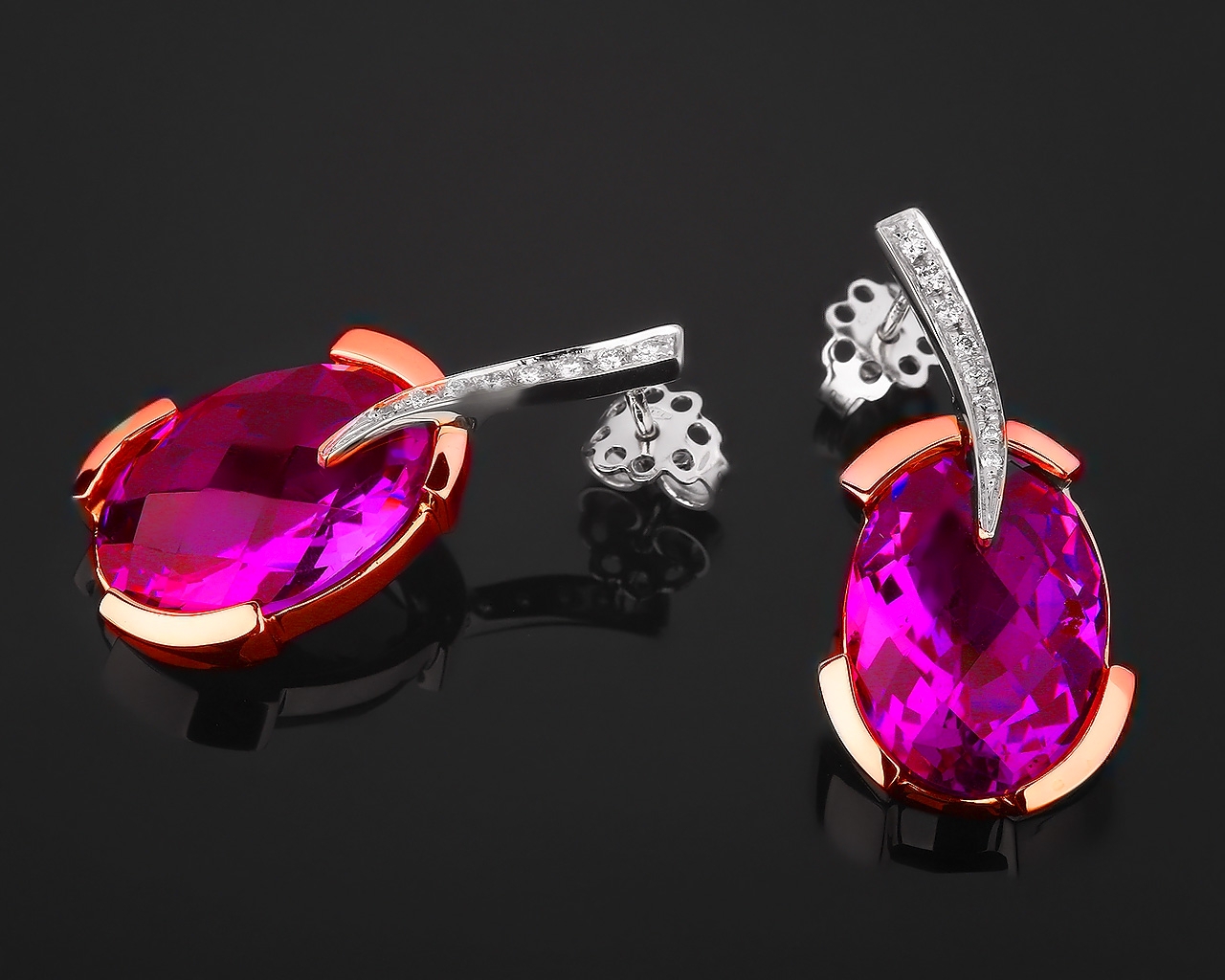 Чудесные золотые серьги с аметистами 280717/11