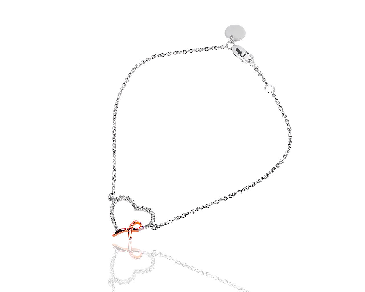 Золотой браслет с бриллиантами 0.12ct Jacob&Co Heart