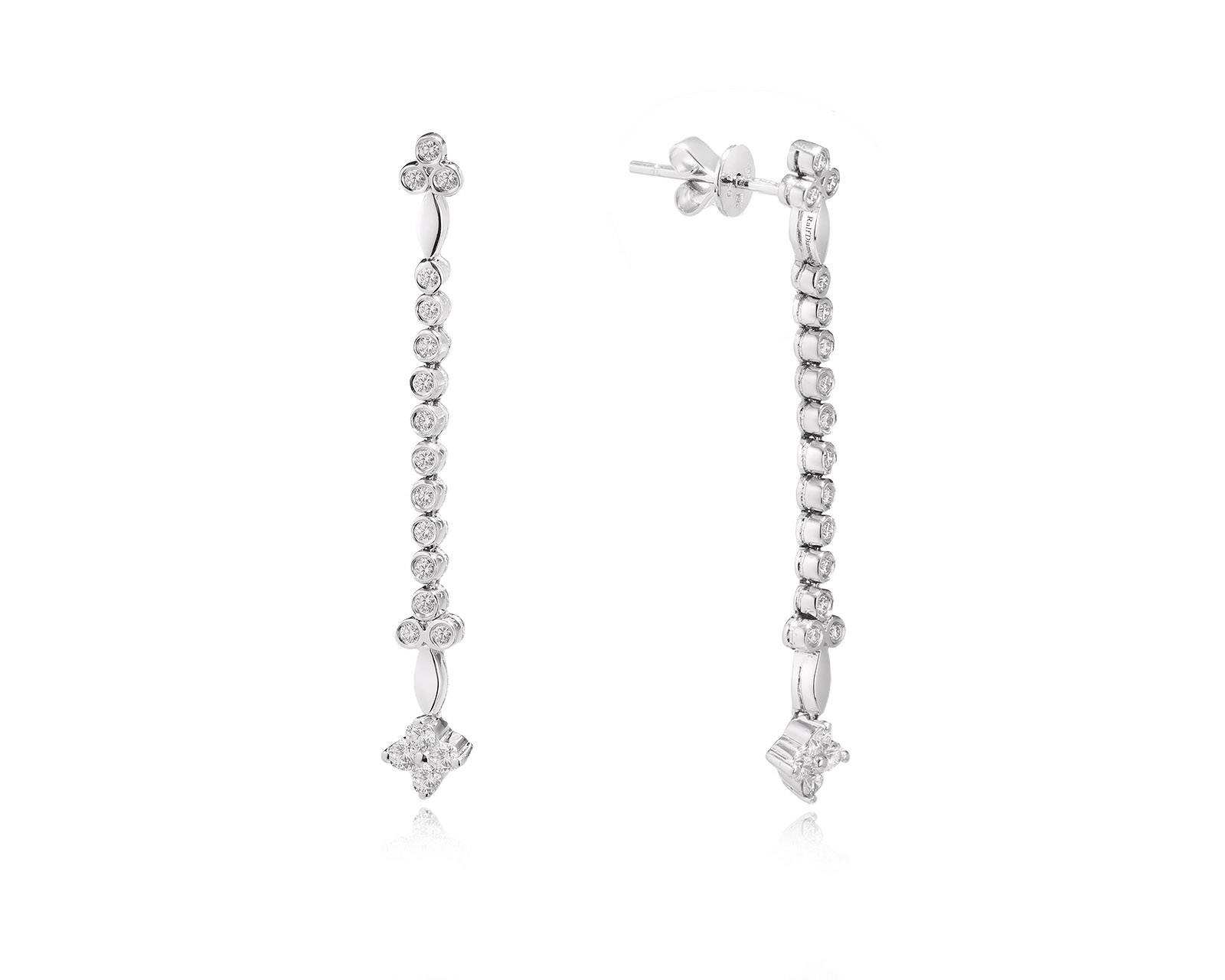 Оригинальные золотые серьги с бриллиантами 0.44ct Ralf Diamonds