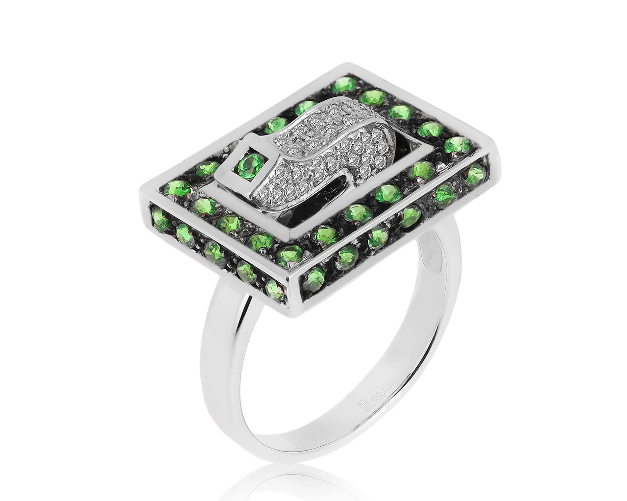 Роскошное золотое кольцо с тсаворитами 1.31ct 300720/4