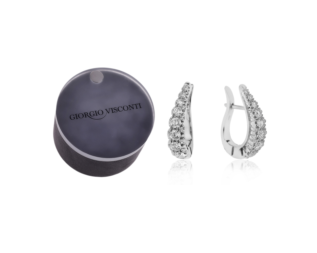 Оригинальные золотые серьги с бриллиантами 1.05ct Giorgio Visconti
