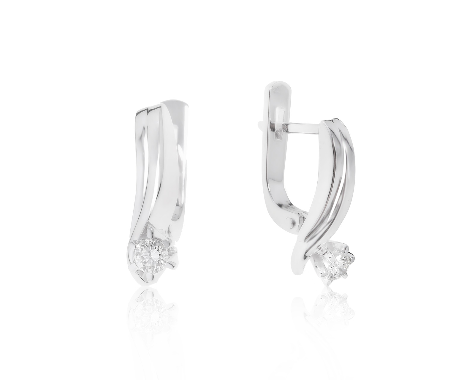 Изящные золотые серьги с бриллиантами 0.20ct 050522/3