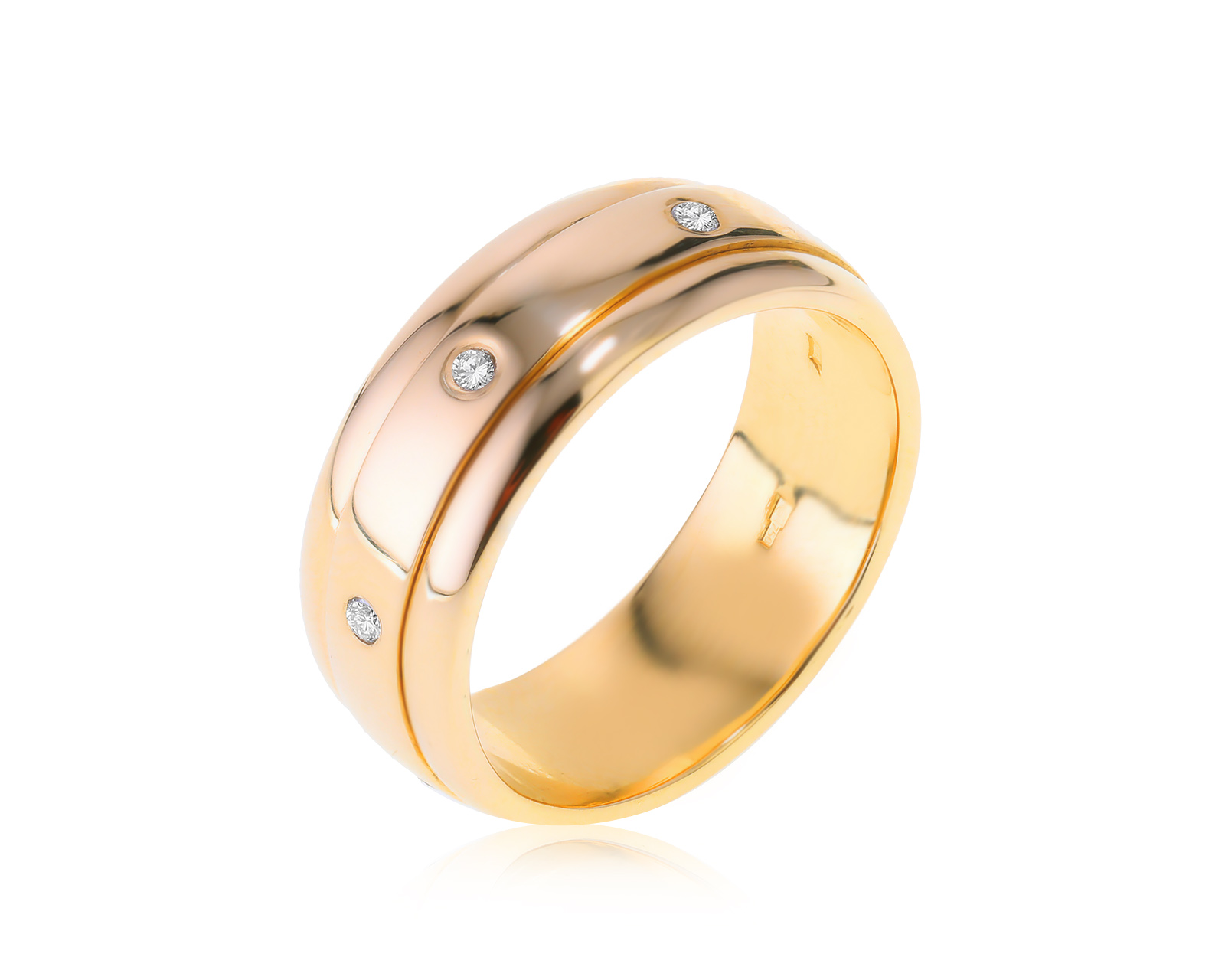 Золотое кольцо с бриллиантами 0.14ct